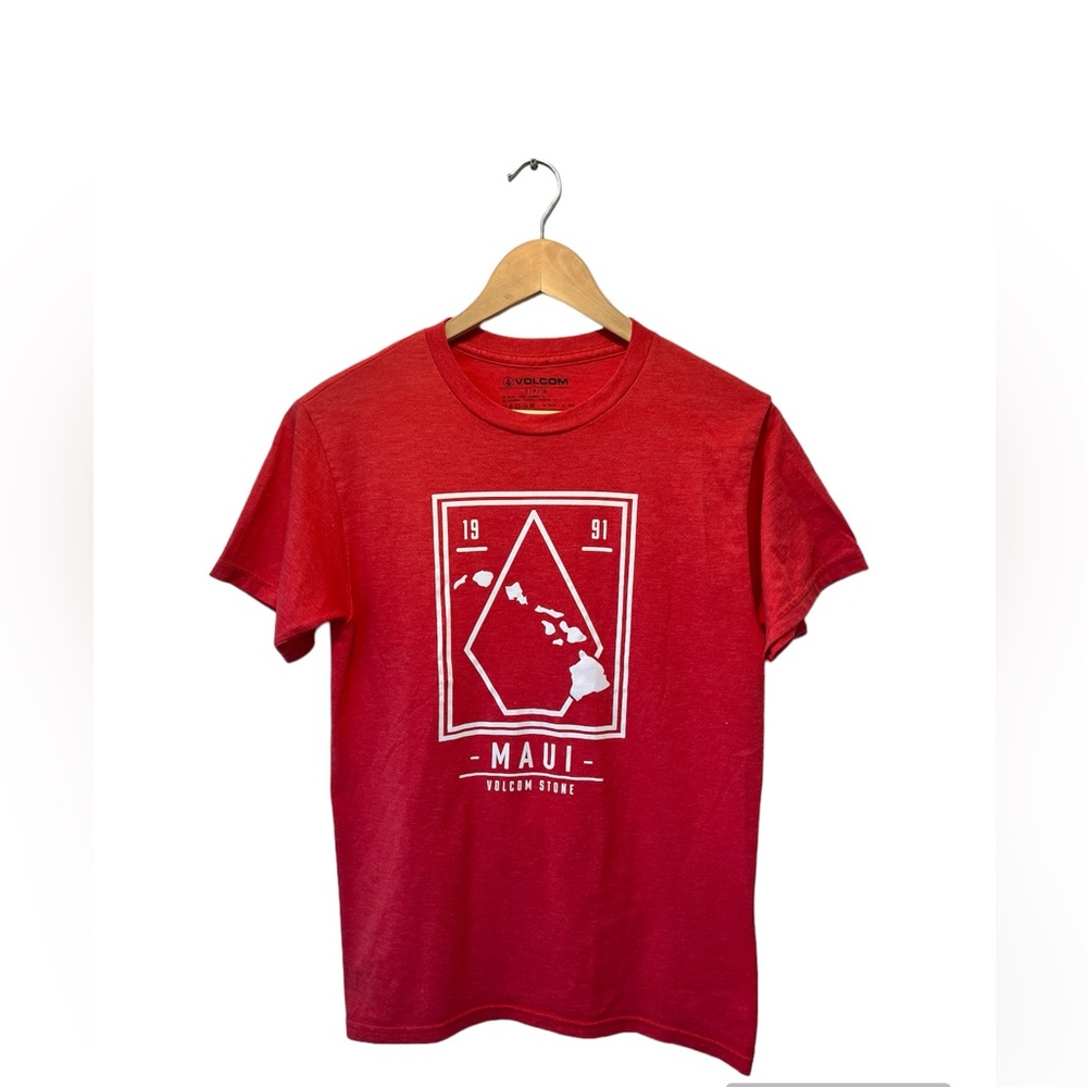 VOLCOM Maui islands Hawaii red tshirt, men’s size small NWOT